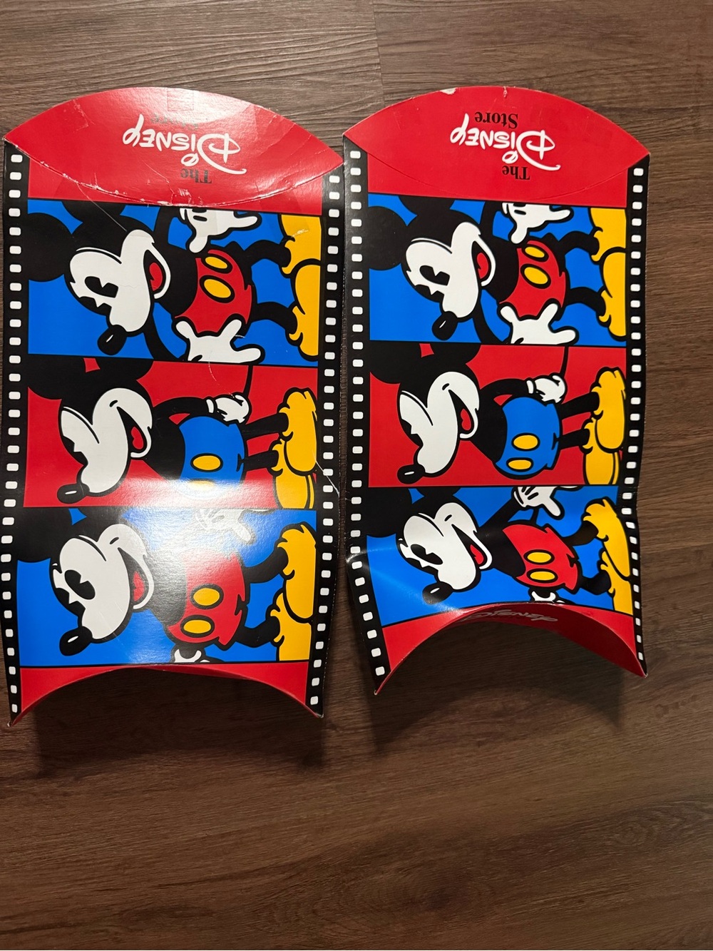 Original 1990’s Disney Mickey Mouse Red & Blue Kids Toy Gift Boxes